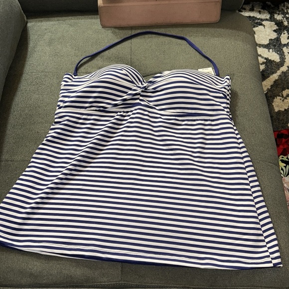 NWT Mossimo navy striped swimtop only - Picture 2 of 9